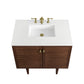 Amberly 36" Single Vanity, Mid-Century Walnut w/ 3 CM White Zeus Top