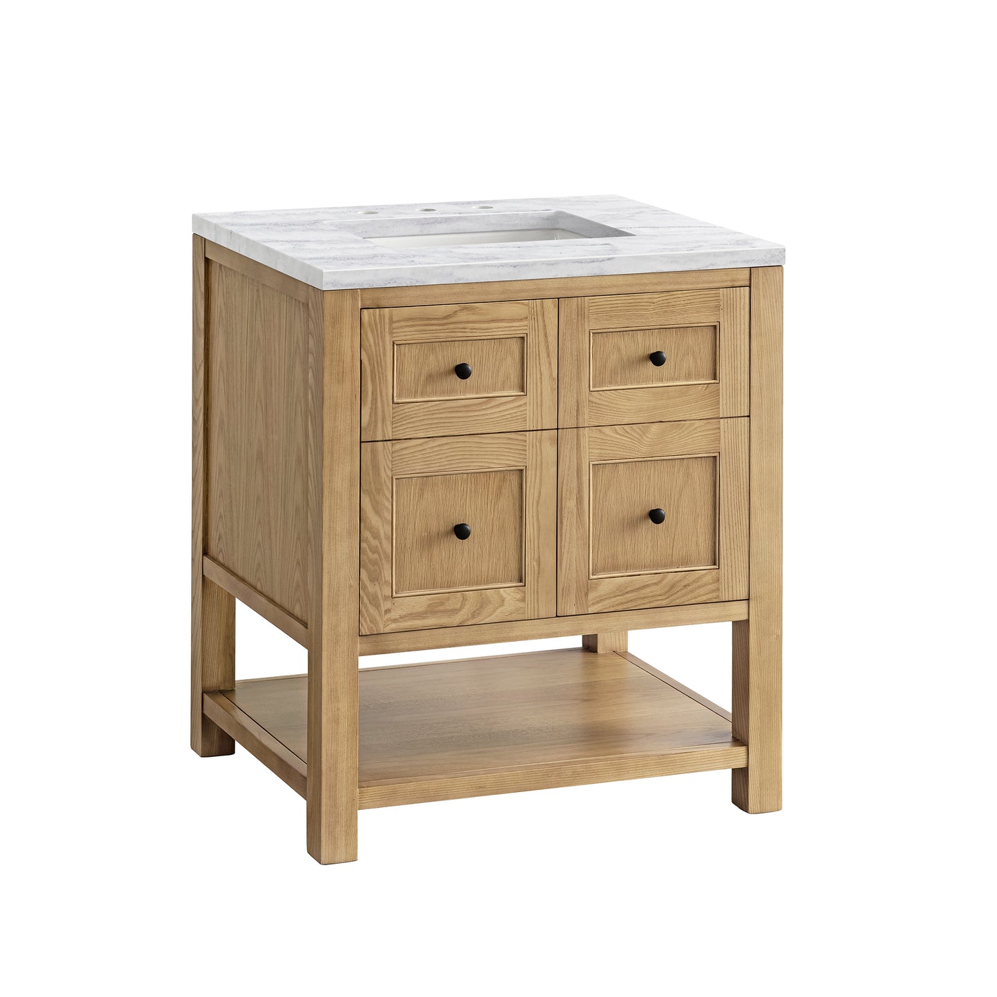 Breckenridge 30" Single Vanity, Light Natural Oak w/ 3 CM Arctic Fall Top