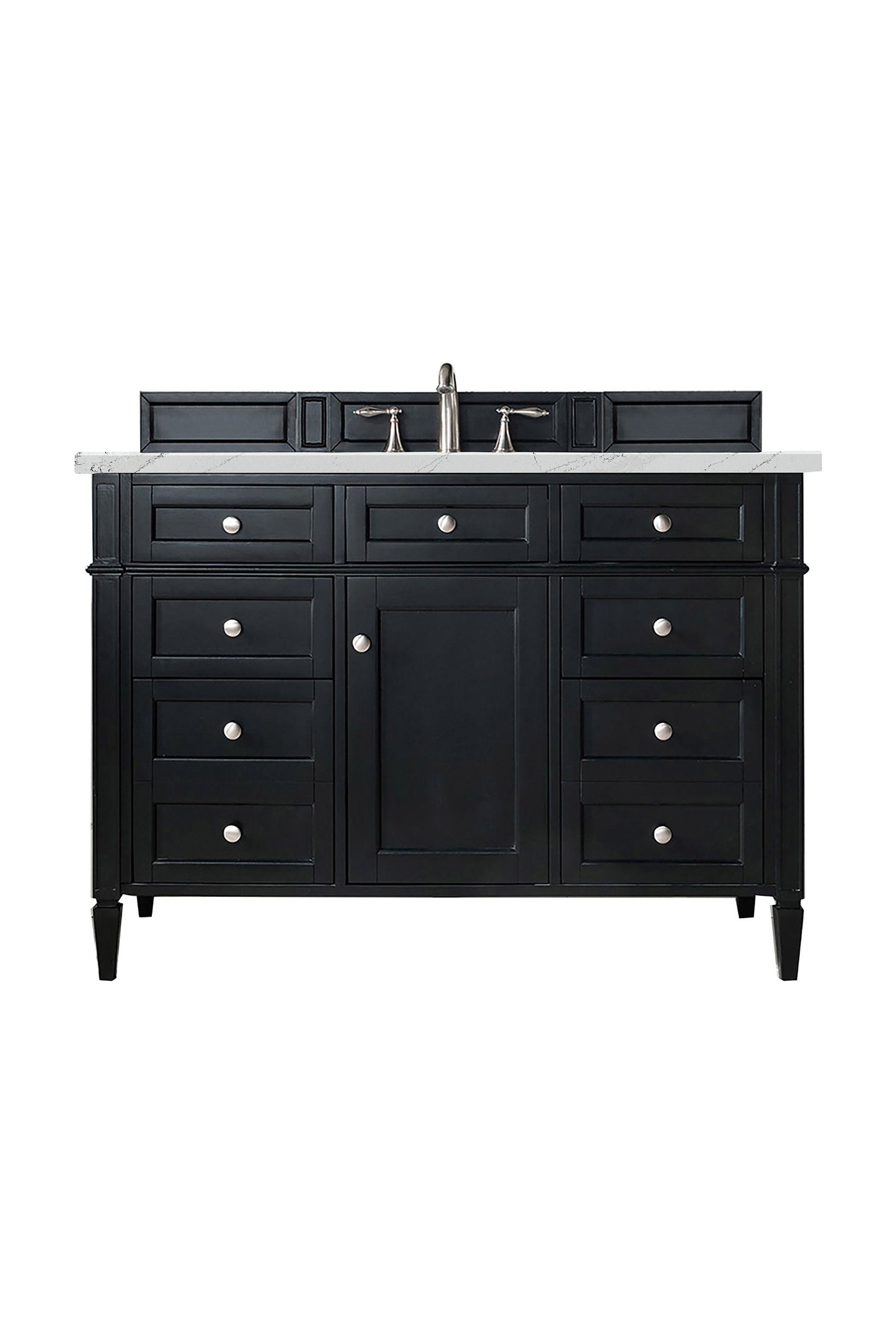 Brittany 48" Single Vanity, Black Onyx w/ 3 CM Ethereal Noctis Quartz Top