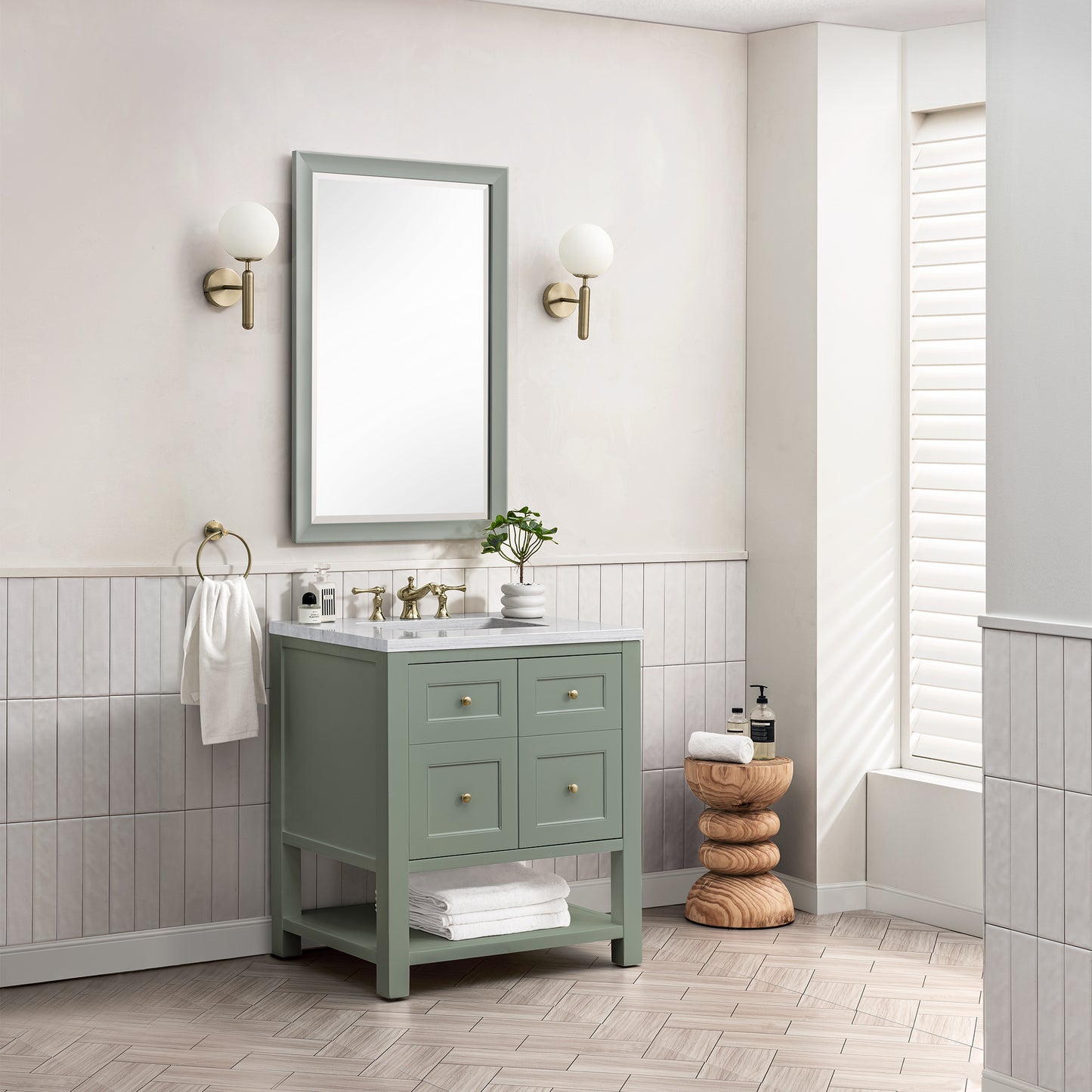 Breckenridge 30" Single Vanity, Smokey Celadon w/ 3 CM Arctic Fall Top