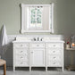 Brittany 60" Single Vanity, Bright White w/ 3 CM Arctic Fall Solid Surface Top