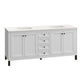 Chicago 72" Double Vanity, Glossy White w/ 3 CM White Zeus Top