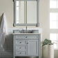 Brittany 36" Single Vanity, Urban Gray w/ 3 CM Eternal Serena Quartz Top