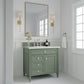 Brittany 36" Single Vanity, Smokey Celadon w/ 3 CM Eternal Jasmine Pearl Top