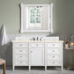 Brittany 60" Single Vanity, Bright White w/ 3 CM Eternal Marfil Quartz Top