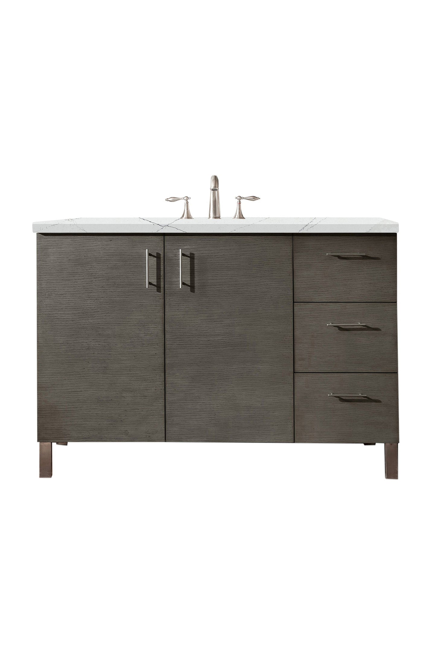 Metropolitan 48" Single Vanity, Silver Oak w/ 3 CM Ethereal Noctis Quartz Top