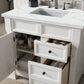 Brookfield 36" Single Vanity, Bright White w/ 3 CM Ethereal Noctis Quartz Top