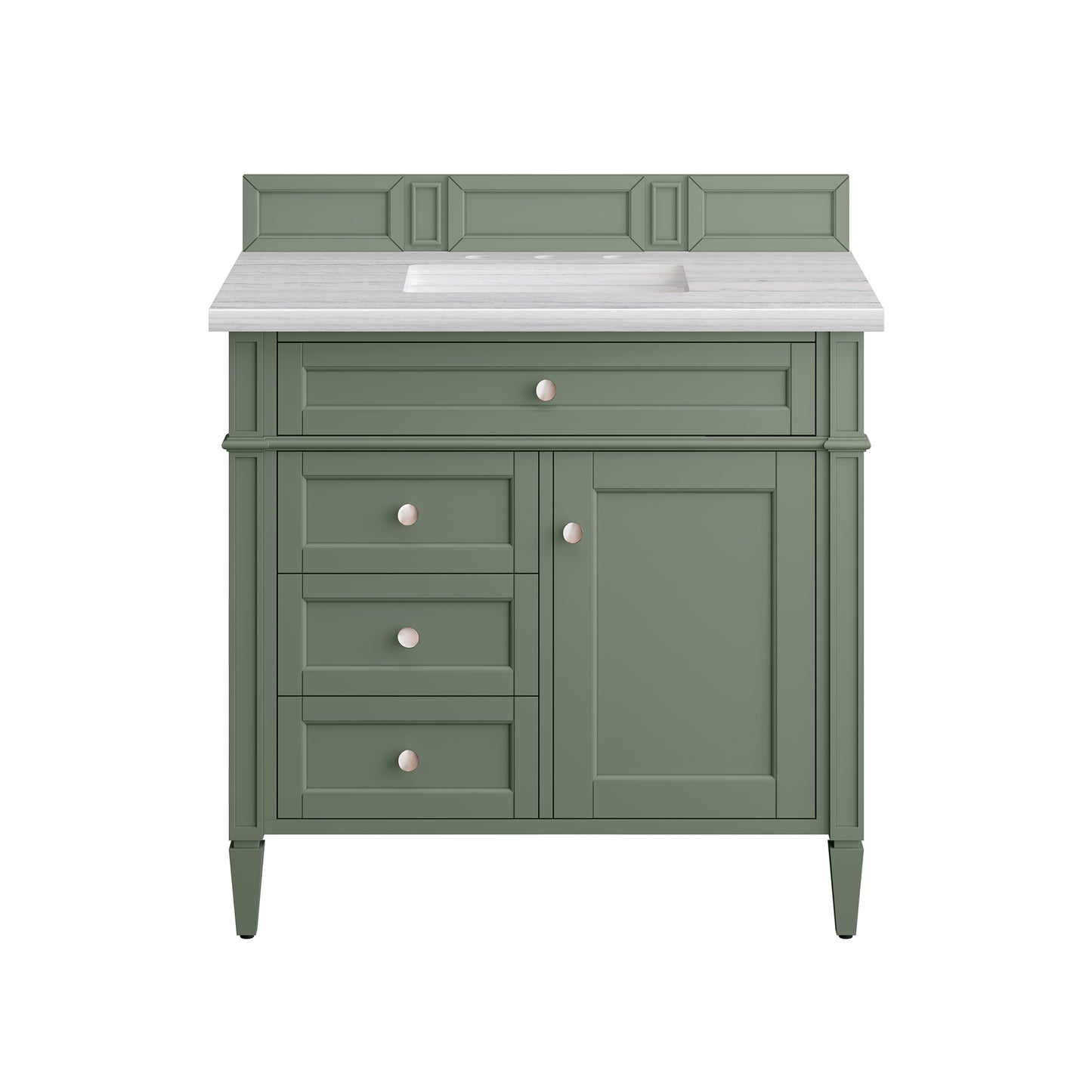 Brittany 36" Single Vanity, Smokey Celadon w/ 3 CM Arctic Fall Top