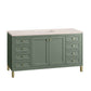 Chicago 60" Single Vanity, Smokey Celadon w/ 3 CM Eternal Marfil Top