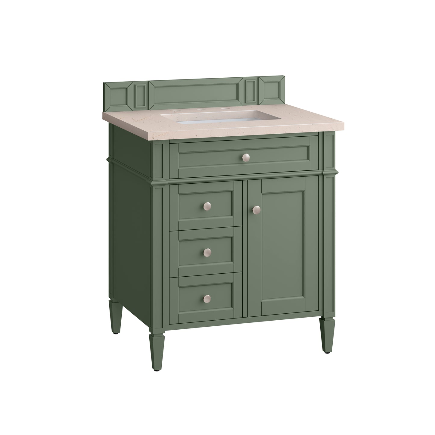 Brittany 30" Single Vanity, Smokey Celadon w/ 3 CM Eternal Marfil Top