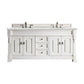 Brookfield 72" Double Vanity, Bright White w/ 3 CM Ethereal Noctis Quartz Top