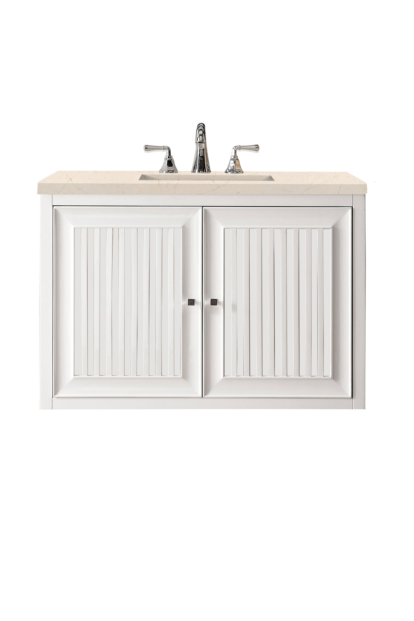 Athens 36" Single Vanity, Glossy White w/ 3 CM Eternal Marfil Top