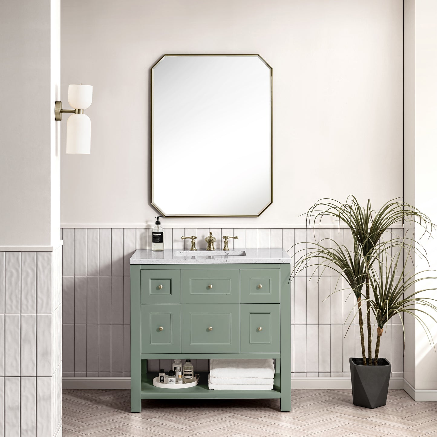 Breckenridge 36" Single Vanity, Smokey Celadon w/ 3 CM Arctic Fall Top