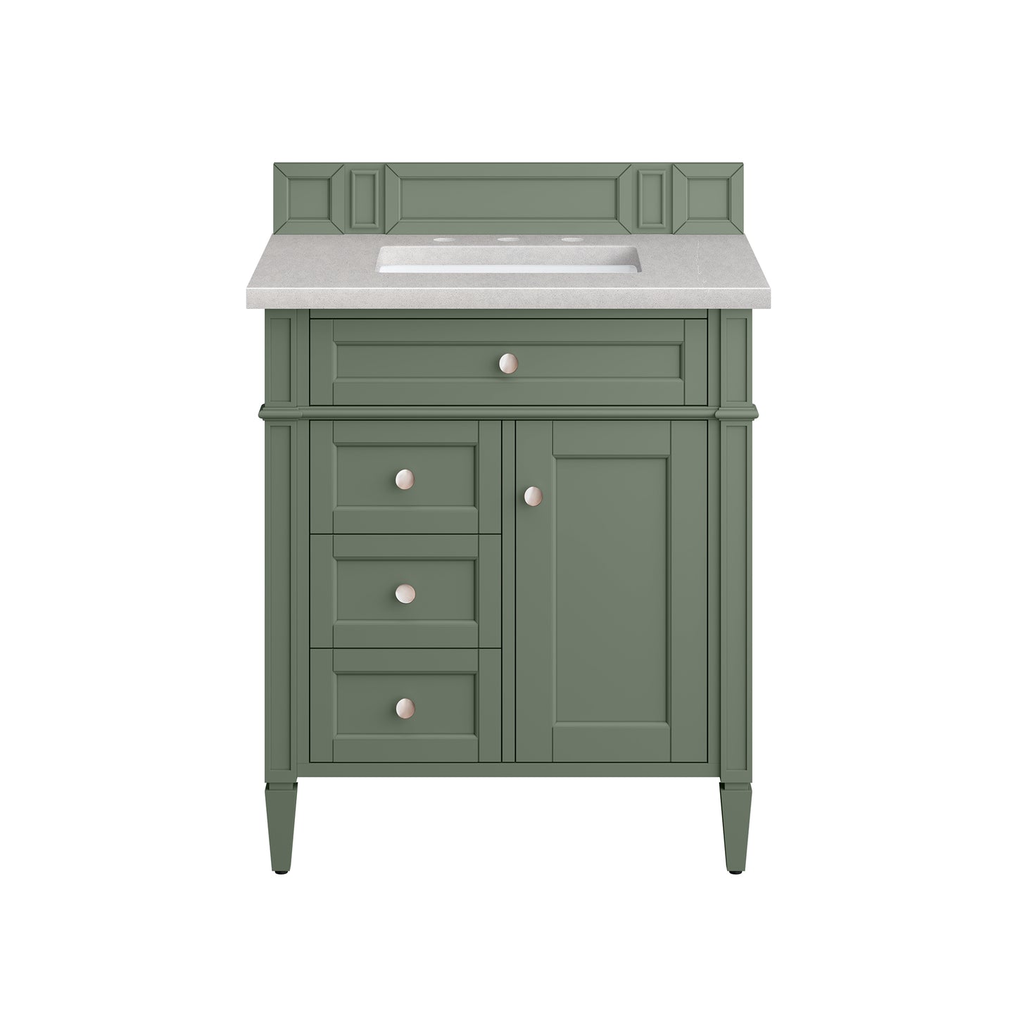 Brittany 30" Single Vanity, Smokey Celadon w/ 3 CM Eternal Serena Top