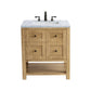 Breckenridge 30" Single Vanity, Light Natural Oak w/ 3 CM Carrara Marble Top