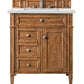 Brittany 30" Single Vanity, Saddle Brown, w/ 3 CM Ethereal Noctis Quartz Top