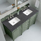 Brittany 60" Double Vanity, Smokey Celadon w/ 3 CM Charcoal Soapstone Top