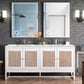 Athens 72" Double Vanity, Glossy White w/ 3 CM Ethereal Noctis Top