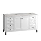 Chicago 60" Double Vanity, Glossy White w/ 3 CM Eternal Serena Top