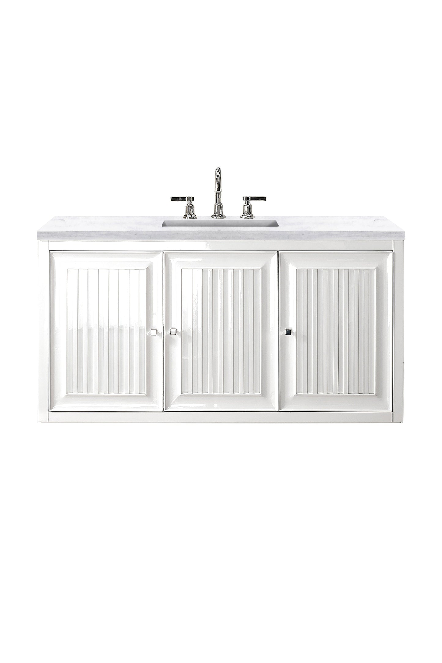 Athens 48" Single Vanity, Glossy White w/ 3 CM Arctic Fall Solid Surface Top