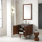 Amberly 30" Single Vanity, Mid-Century Walnut w/ 3 CM Grey Expo Top