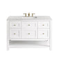 Breckenridge 48" Single Vanity, Bright White w/ 3 CM Eternal Jasmine Pearl Top