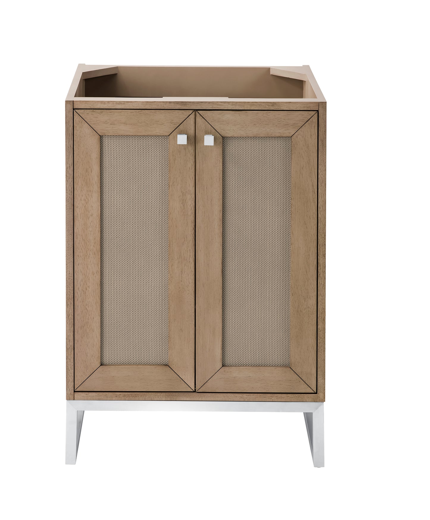 Chianti 24" Single Vanity Cabinet, Whitewashed Walnut, Brushed Nickel