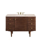 Amberly 48" Single Vanity, Mid-Century Walnut w/ 3 CM Eternal Marfil Top