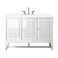 Athens 48" Single Vanity, Glossy White w/ 3 CM White Zeus Quartz Top