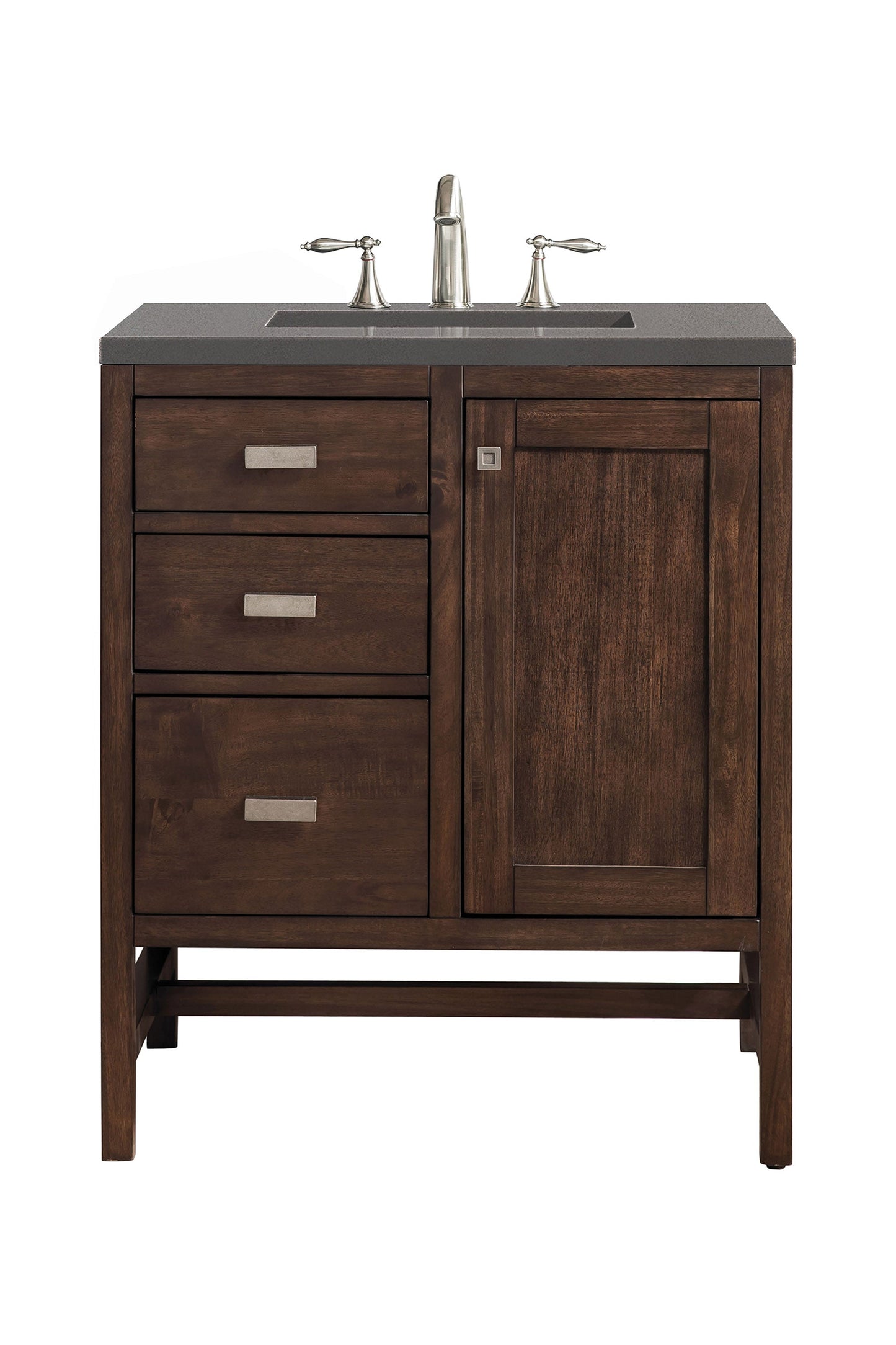 Addison 30" Single Vanity, Mid-Century Acacia w/ 3 CM Grey Expo Quartz Top