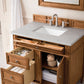 Brittany 36" Single Vanity, Saddle Brown w/ 3 CM Eternal Serena Quartz Top