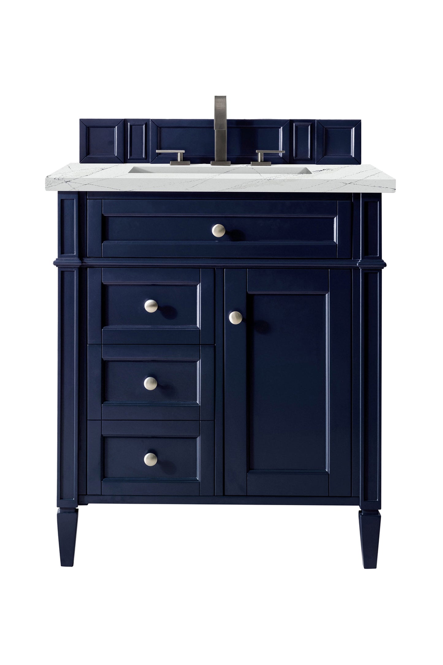 Brittany 30" Single Vanity, Victory Blue w/ 3 CM Ethereal Noctis Quartz Top