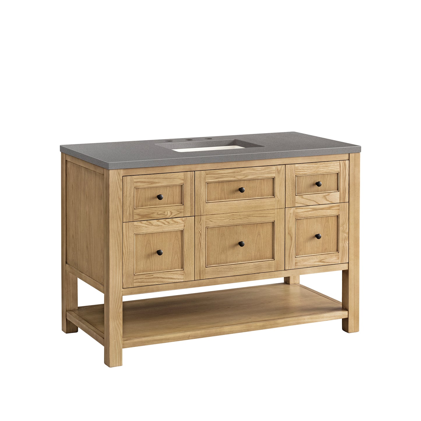 Breckenridge 48" Single Vanity, Light Natural Oak w/ 3 CM Grey Expo Top