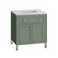 Chicago 30" Single Vanity, Smokey Celadon w/ 3 CM Eternal Jasmine Pearl Top