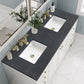 Chicago 60" Double Vanity, Glossy White w/ 3 CM Charcoal Soapstone Top