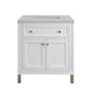 Chicago 30" Single Vanity, Glossy White w/ 3 CM Eternal Serena Top