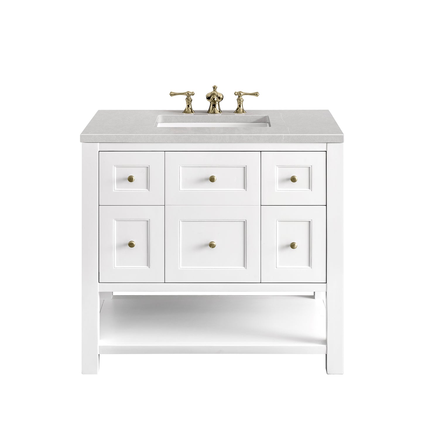 Breckenridge 36" Single Vanity, Bright White w/ 3 CM Eternal Serena Top