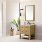 Breckenridge 30" Single Vanity, Light Natural Oak w/ 3 CM Ethereal Noctis Top