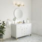 Chicago 48" Single Vanity, Glossy White w/ 3 CM Ethereal Noctis Top