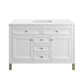 Chicago 48" Single Vanity, Glossy White w/ 3 CM White Zeus Top