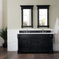 Brookfield 60" Double Vanity, Antique Black w/ 3 CM Arctic Fall Solid Surface Top