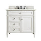 Brittany 36" Single Vanity, Bright White w/ 3 CM Eternal Marfil Quartz Top