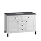 Chicago 48" Single Vanity, Glossy White w/ 3 CM Charcoal Soapstone Top