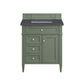 Brittany 30" Single Vanity, Smokey Celadon w/ 3 CM Charcoal Soapstone Top