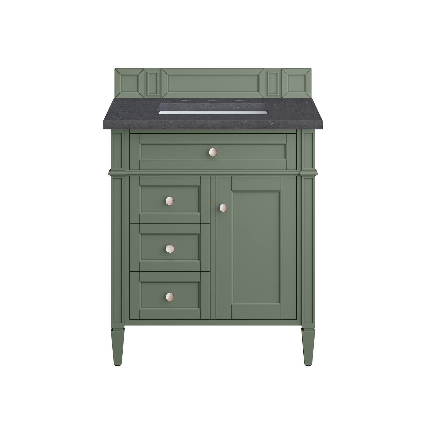 Brittany 30" Single Vanity, Smokey Celadon w/ 3 CM Charcoal Soapstone Top