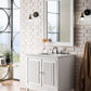 Athens 30" Single Vanity, Glossy White w/ 3 CM Carrara White Top