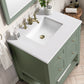 Breckenridge 30" Single Vanity, Smokey Celadon w/ 3 CM White Zeus Top