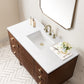 Amberly 48" Single Vanity, Mid-Century Walnut w/ 3 CM White Zeus Top