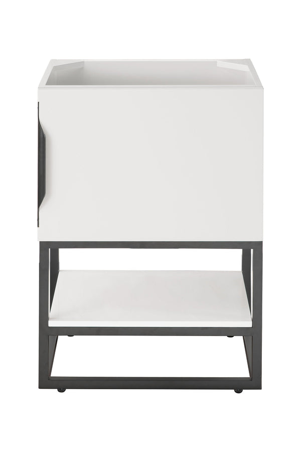 Columbia 24 Single Vanity Cabinet, Glossy White, Matte Black