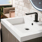 Columbia 24" Single Vanity, Ash Gray, Matte Black w/ White Glossy Composite Stone Top